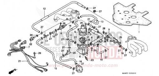 TUYAU D'EAU/THERMOSTAT GL1500SEX de 1999